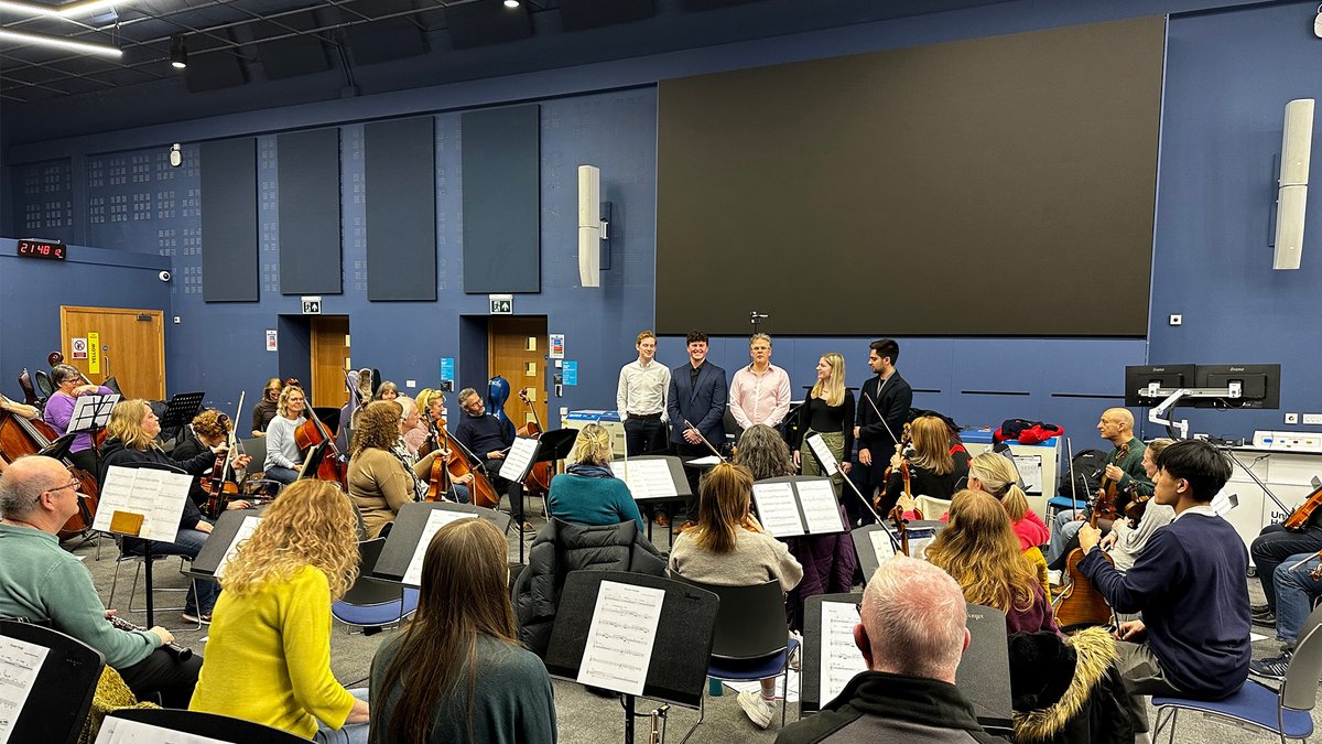 What if a LIVE orchestra workshopped and performed YOUR music? 🤯🔥 That’s exactly what happened with Music students Nichola, Bart, Will and Nick! Thanks to @unihertsarts, the de Havilland Philharmonic Orchestra + our amazing Music dept.! Stay tuned for more about this soon 👀