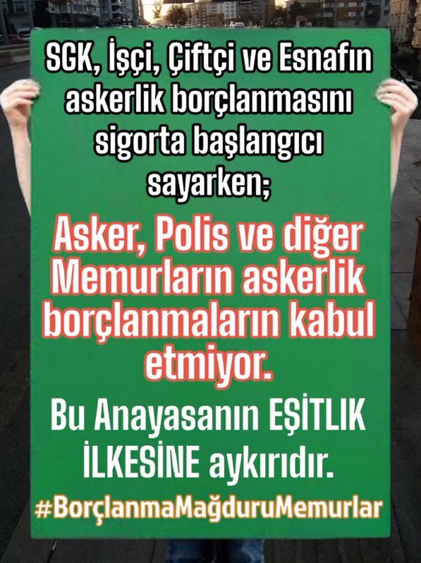#degermi.Konu ; Asker, polis ve memurların Askerlik Borçlanması olunca SGK,  kanuni dayanağı olmayan genelgeler yazarak, bizim Askerlik borçlanmamızı kabul etmedi.
Vatan hizmeti olan  Askerlikte yapanlar arasında ayrım yapıldı.
#değermi ayrım yapmaya <a href="/tunaoztunc/">Tuna Öztunç</a> bey