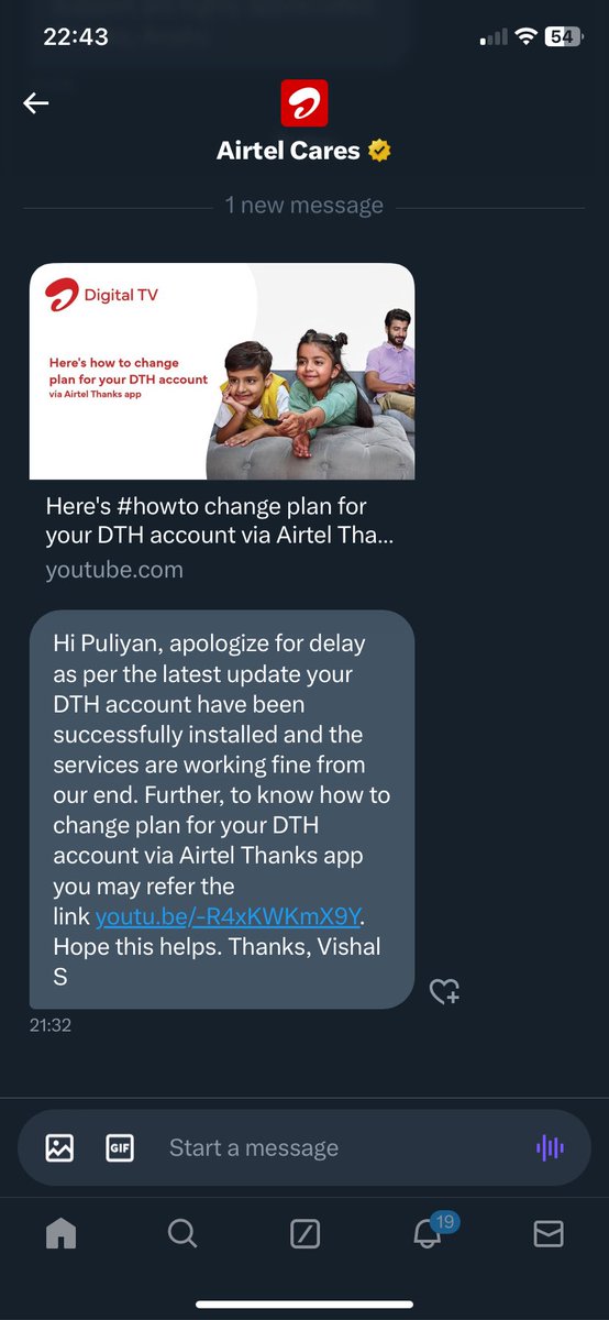 Puliyan19's tweet photo. @Airtel_Presence @airtelindia Thanks for providing the connection after 23 days. I was expecting it will be done as part of 2025 plans !! There is not even a single call from your so called customer relationship team!! Pathetic !! https://t.co/KJ4NoyQmU2