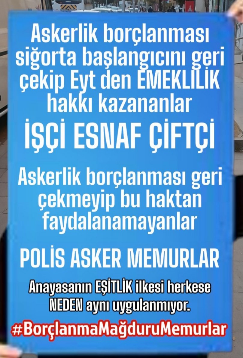 #degermi.Konu ; Asker, polis ve memurların Askerlik Borçlanması olunca SGK,  kanuni dayanağı olmayan genelgeler yazarak, bizim Askerlik borçlanmamızı kabul etmedi.
Vatan hizmeti olan  Askerlikte yapanlar arasında ayrım yapıldı.
#değermi ayrım yapmaya <a href="/tunaoztunc/">Tuna Öztunç</a> bey
