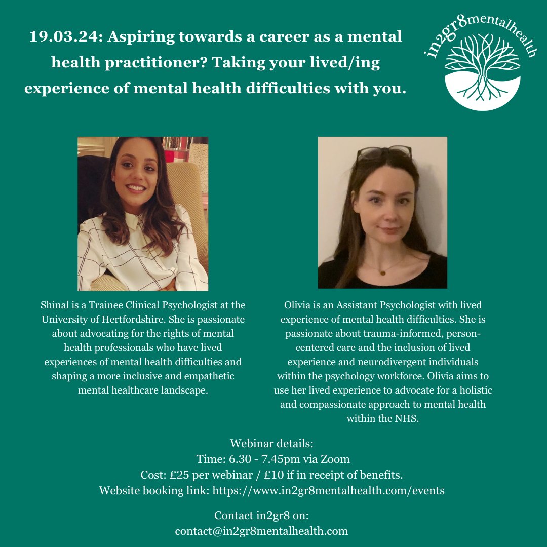 Last chance to get your tickets for this #webinar taking place tomorrow night! in2gr8mentalhealth.com/events
