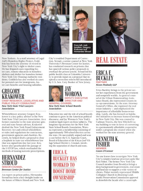 Honored & humbled that @CityAndStateNY today named me a '2024 Trailblazer in Law' for being a 'thought leader on the future of Rikers Island and New York City's troubled Department of Correction.'  Link: cityandstateny.com/power-lists/20…