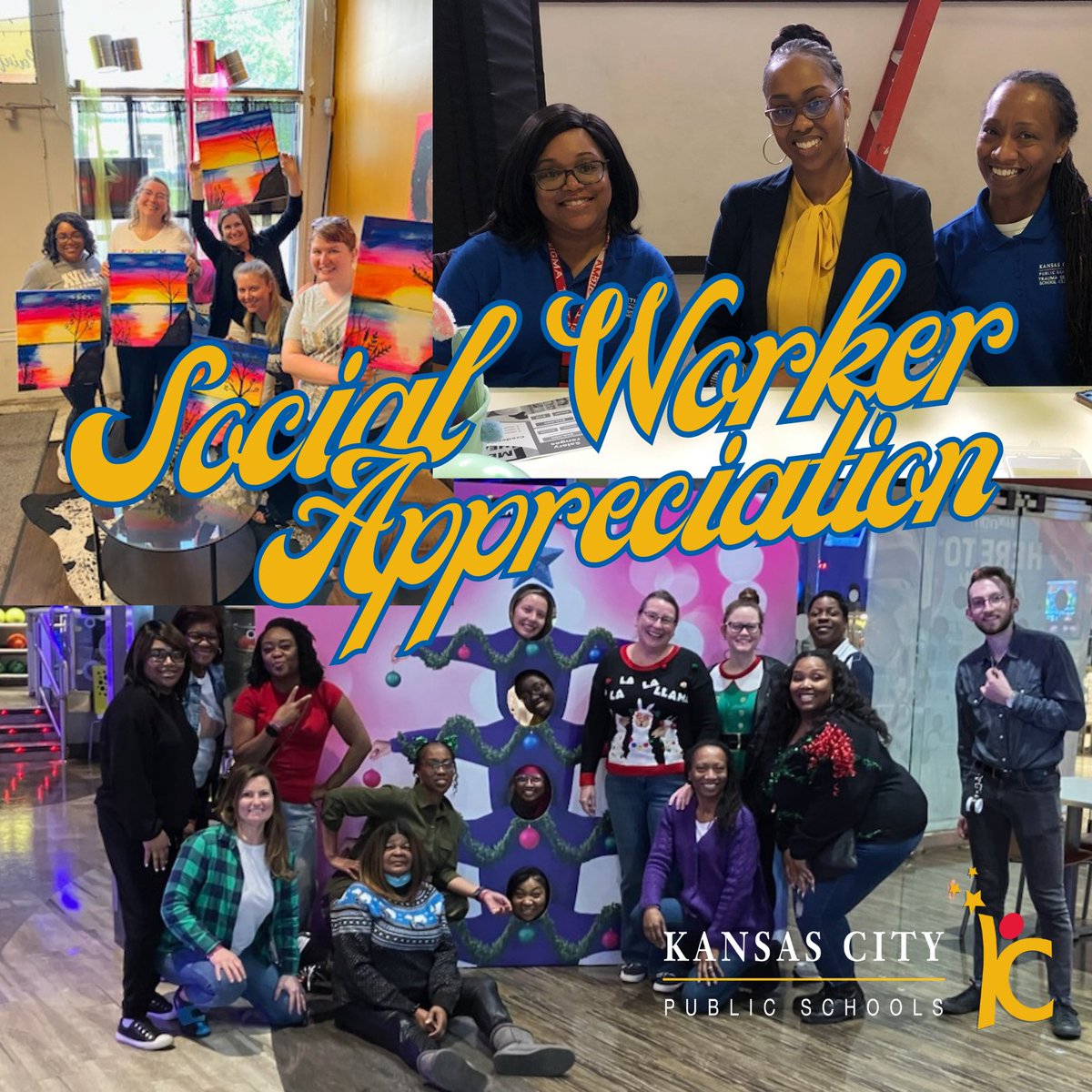 kcpublicschools's tweet photo. It's Social Worker Appreciation Month, so we want to give a HUGE THANK YOU to our clinicians and the social workers who help guide our students, families &amp; staff. You are amazing, and a thousand thank yous wouldn't be enough. https://t.co/h4QvACdQo4