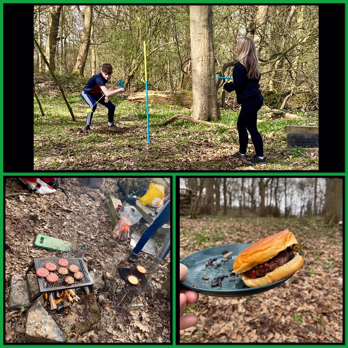 Spring is almost here at last 🌷 #forestschool students @EthosCollegeUK enjoying a bbq and a game of swing ball in the sunshine today after completing their mock exams last week ☀️ #SEMH #happy #Spring