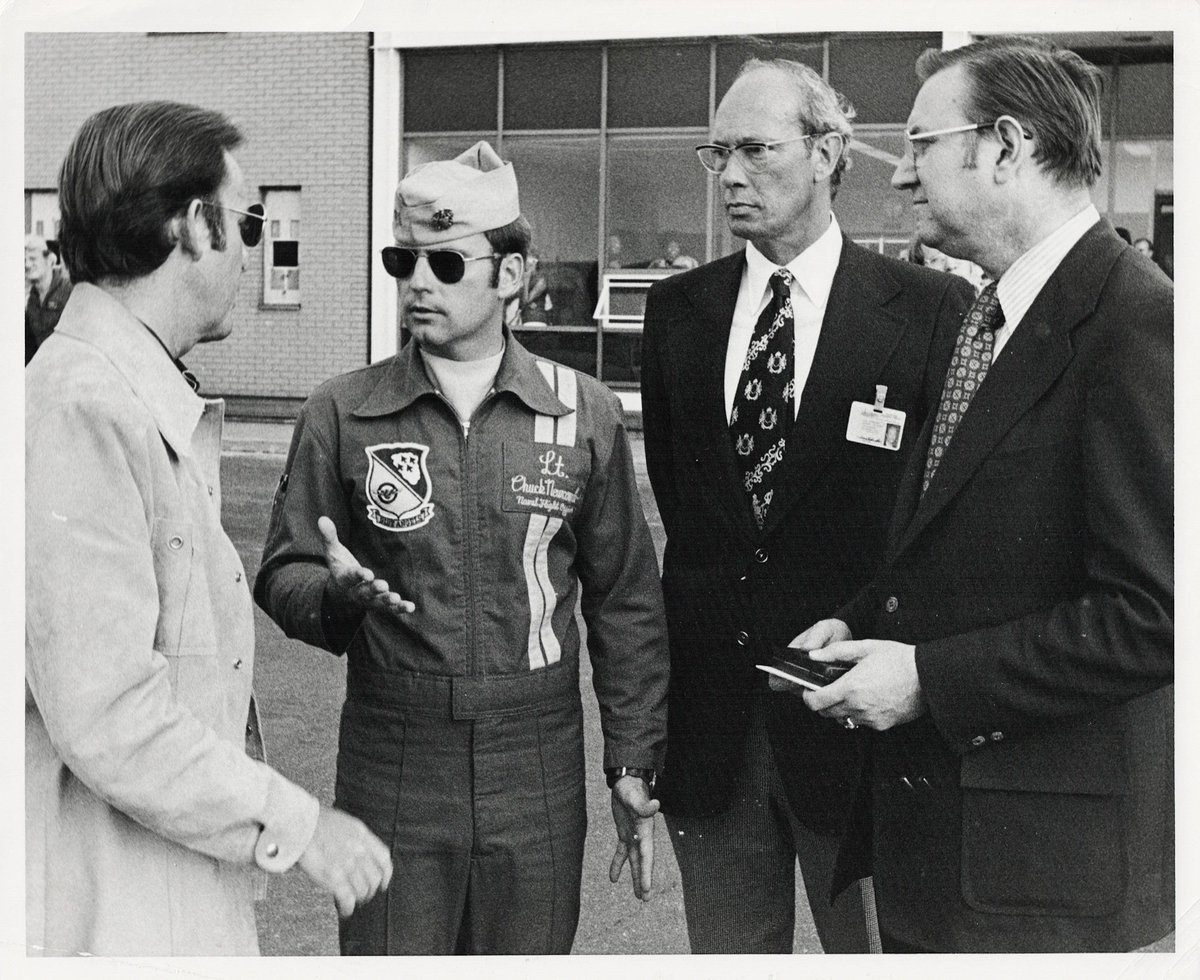 #LookBack at 1974: Former Air Show Executive Director, Chuck Newcomb, first stopped in Cleveland as part of the U.S. Navy Blue Angels. A year later, he returned as the Executive Director of the Cleveland National Air Show! #CLEAirShow