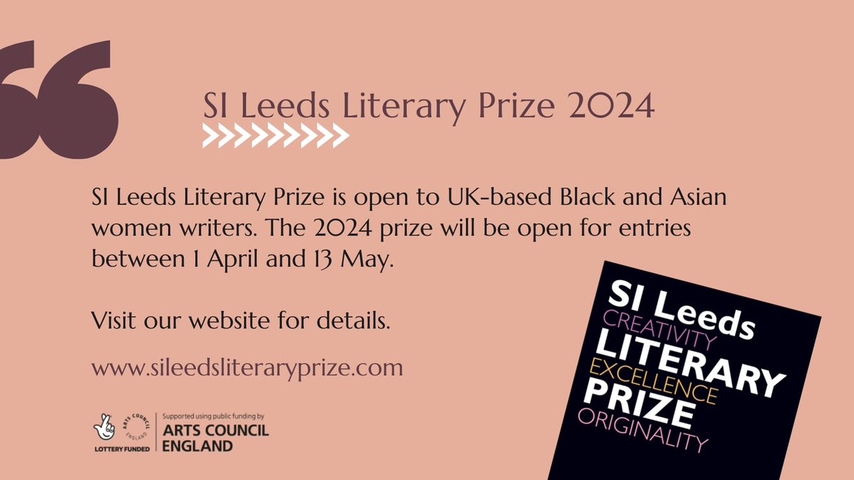 The SI Leeds Literary Prize (@sileedslitprize) is open for entries!🥳

The prize works to raise the profile of unpublished black and Asian women writers.

So, dust off your manuscript and send it here: sileedsliteraryprize.com
