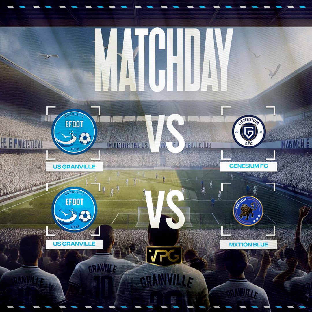 🗓️ | Programme

🏆 | <a href="/VPGEurope/">Virtual Pro Gaming | Europe</a> 🇪🇺
🆚 | <a href="/GenesiumSFC/">Genesium SFC ⚽</a> 
🆚 | Mxtion Blue

Programme léger ce soir, mais nous devons gagner !

#AllezGranville 🔵⚪️