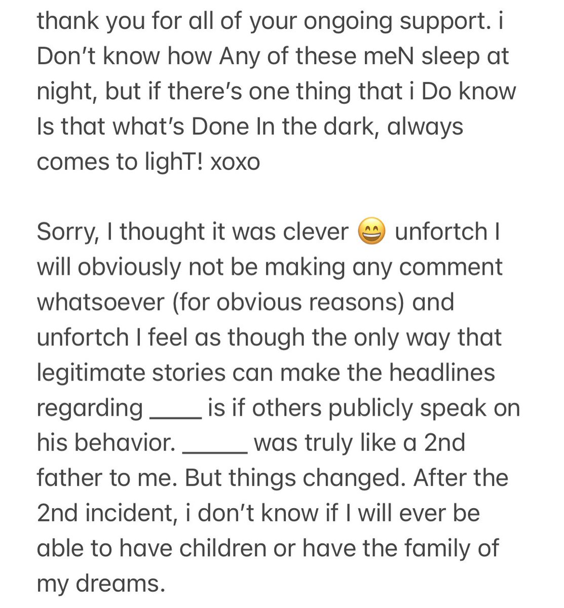 This letter is rumored to be written by Amanda Bynes about Dan Schneider then deleted. It surfaced in around 2018, I think it's one of those things that got lost to the internet. Really wish we knew more about it and it's validity. #QuietOnSet #Nickelodeon #DanSchneider