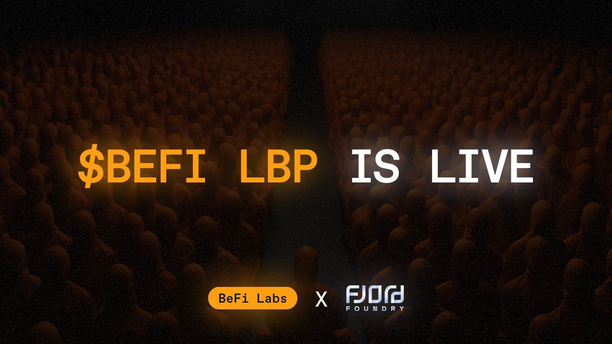 <a href="/BefiLabs/">BeFi Labs</a> $BEFI LBP Public Sale on #FjordFoundry is Now LIVE! 🔥

👉🏼 Join Now: app.v2-fjordfoundry.com/0xa2d8f923Cb02…

🔸 100% fundraised for liquidity and performance
🔸 100% LBP participants unlock on TGE
🔸 Swap USDT, ETH, USDC, WETH, DAI, WBTC
🔸 Not FCFS, everyone can join