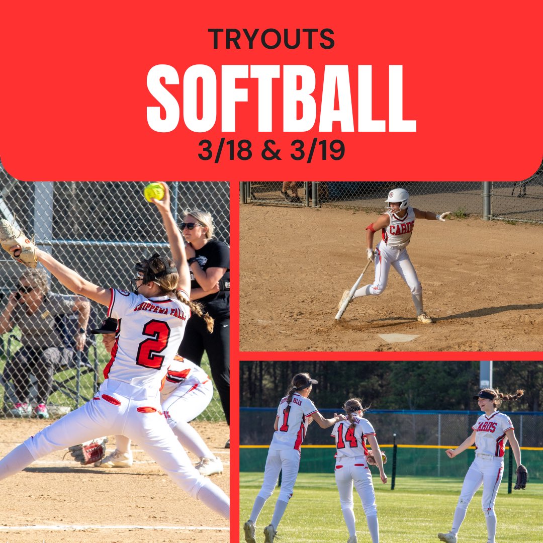 Softball tryouts today from 4:30-7:30 at VSA! Good luck to all of the cardinals trying out for this program!