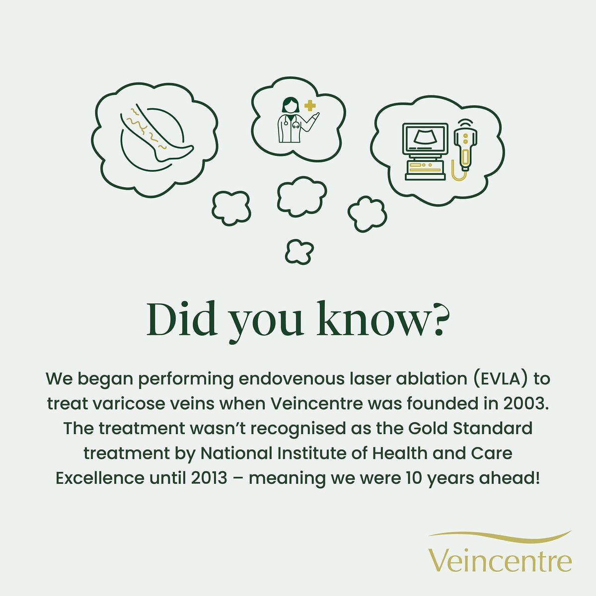 We are the UK's leading vein specialists and are proud to offer treatments recommended by the National Institute of Health and Care Excellence (NICE). #didyouknow #varicoseveins #privatehealthcare #veinspecialists #veinhealth