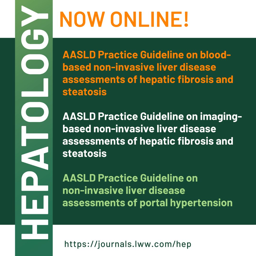 Now Online! View the latest AASLD Practice Guidelines around non-invasive liver disease assessments. @HEP_Journal #LiverTwitter #NILDA aasld.org/practice-guide…