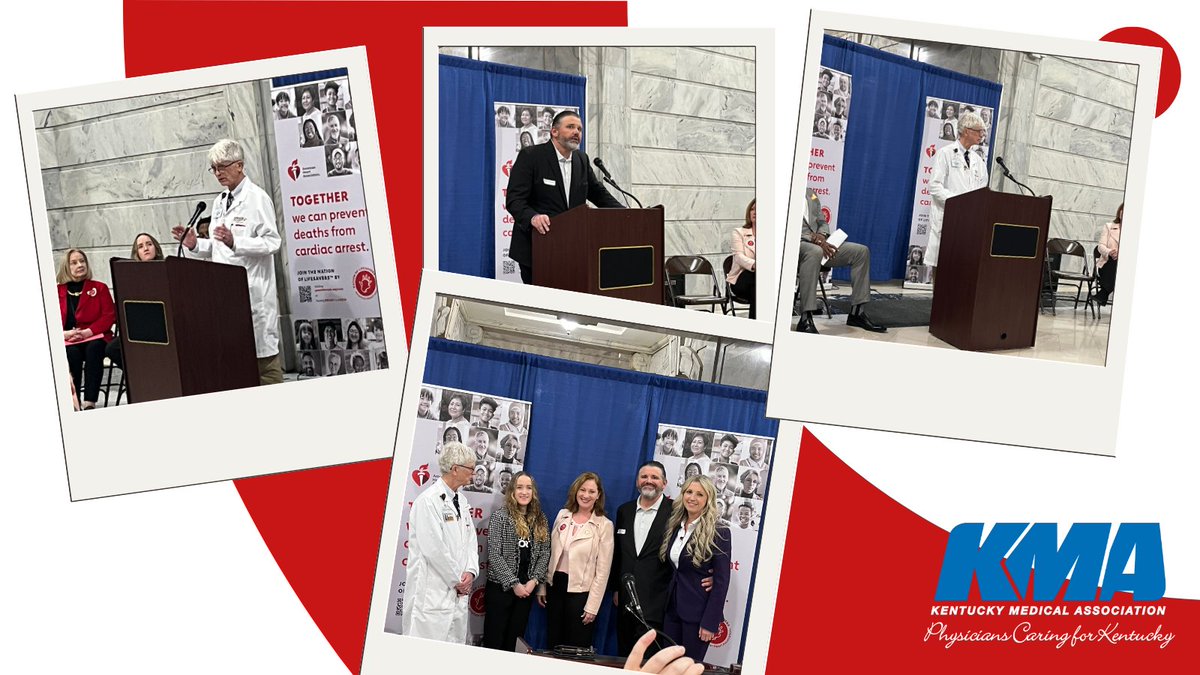 KYMedAssoc's tweet image. Last week, #KPLI grad Philip Hurley, MD spoke at the @American_Heart press event on #HB169 and raising awareness around sudden cardiac events. KMA's 2023 Debra K. Best Outstanding Layperson Award winner Matt Mangine of the @OneShotFndtn also spoke on behalf of the bill @5boymom