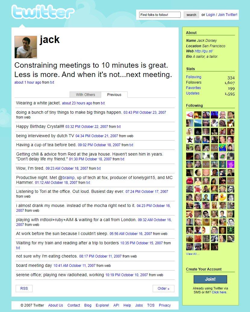 Twitter in 2007