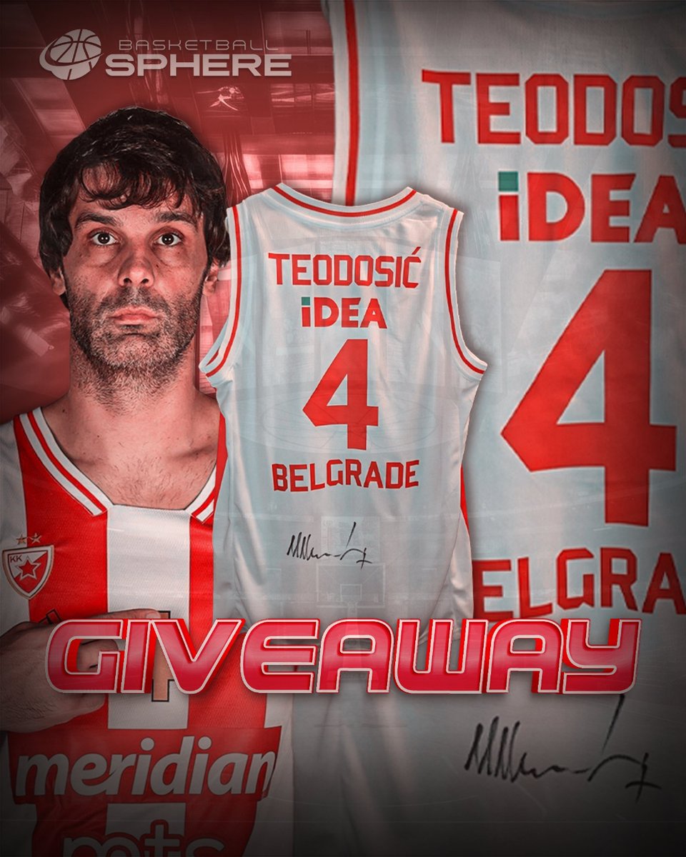 GIVEAWAY 🎁 

You have a chance to win Milos Teodosic's signed jersey!  

Conditions:  

▶️Like &amp; RT this tweet 
▶️Give a follow to all our profiles (<a href="/BSphere_/">Basketball Sphere</a>/@BSphere7/<a href="/BSpherePicks/">Basketball Analysis & Predictions</a>)

Giveaway will last for 7 days and the winner will be drawn live on our Instagram next Monday.