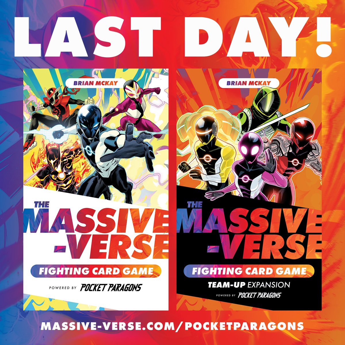 🚨 LESS THAN 24 HOURS TO GO! 🚨 We worked with @solis_studio to turn our creator-owned comics characters into a fighting card game! With the help of backers we’ve added two extra characters to the game! It’s your last chance to back go go go go! massive-verse.com/pocketparagons