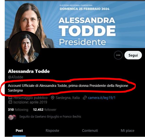 Qualcuno può avvisarla? Magari porta male.
#toddepresidente #Todde