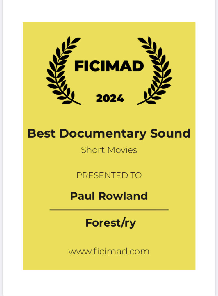 Huge congrats to Paul ✨⁦@AudioPost⁩ #ficimad Madrid. In their publication they also praised how the ‘exceptional music of Natalia Beylis & Eimear Reidy blends perfectly with the artistic images of Colm Hogan’ ⁦@SunkenHum⁩ ⁦@eimear_cello⁩ ⁦@Hogancolm⁩ ⁦