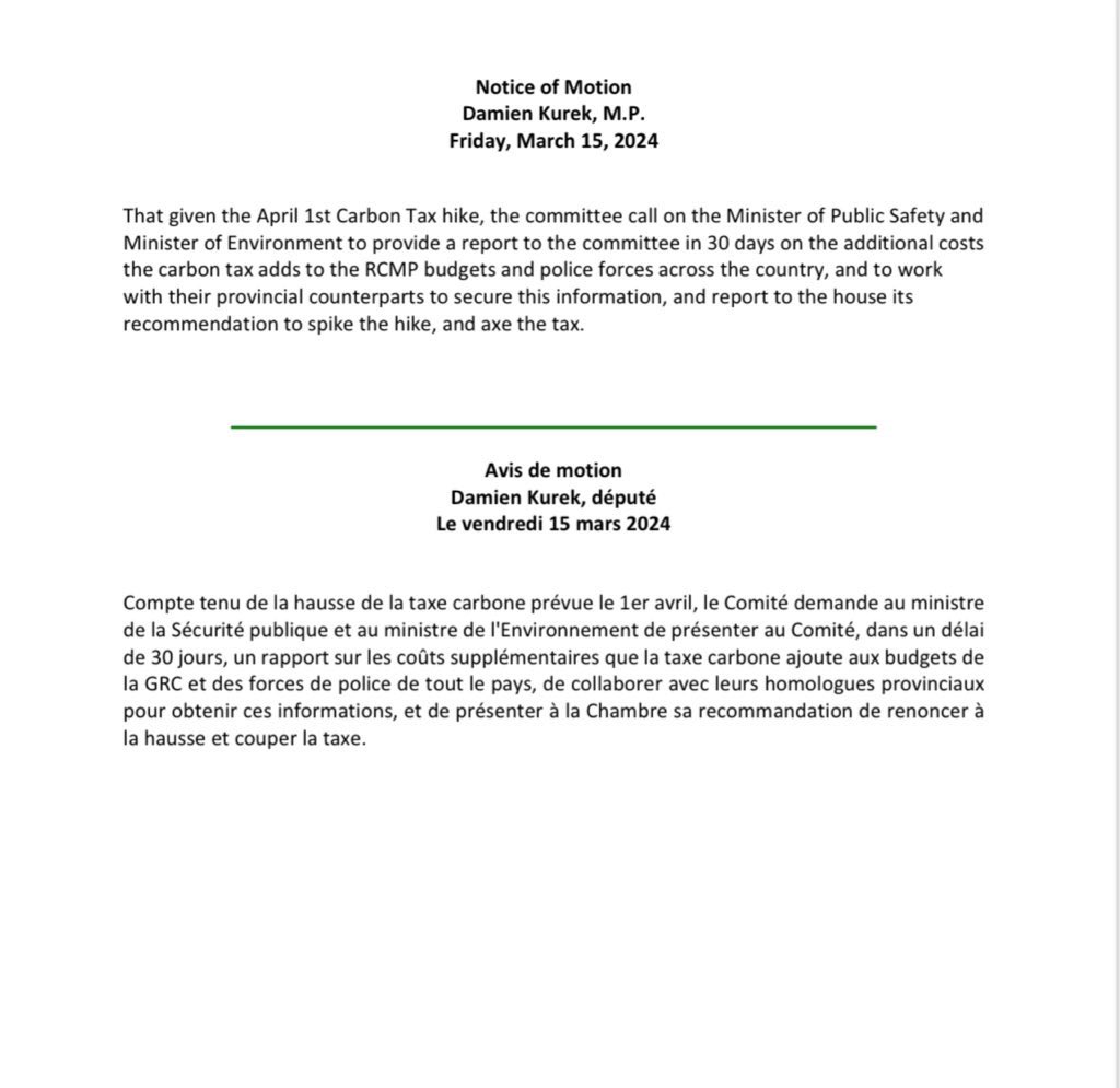 TODAY - Conservatives will be moving this motion at the Public Safety committee. Trudeau’s carbon tax is driving up the cost of fuel which negatively impacts the budgets of policing services across the country. Sign here to #SpiketheHike & #AxetheTax👇 spikethehike.ca