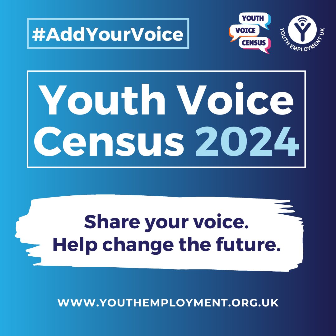 Study. Life. Work. If you’re aged 11-30, what changes would you like to see in how you’re supported from school onwards? You’re invited to take part in the Youth Employment UK #YouthVoiceCensus to get your voice heard and make a difference: survey.alchemer.eu/s3/90685780/Yo… @YEUK2012