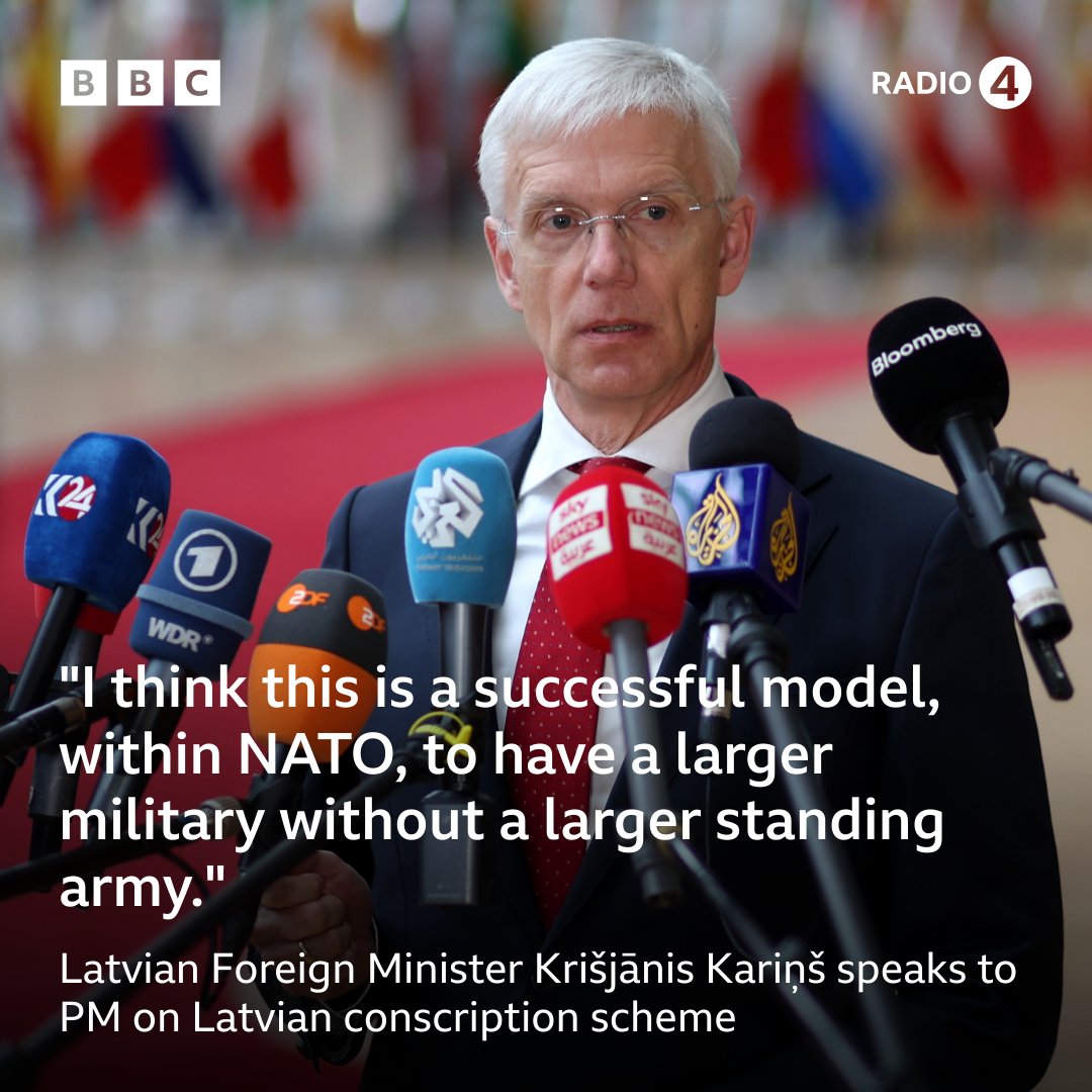 Should we begin considering conscription? Latvian Foreign Minister Krišjānis Kariņš tells @EvanHD how Latvia has been bolstering its defence capabilities, and whether conscription should be adopted within NATO. #BBCPM