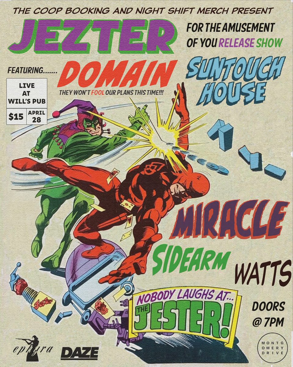 SHOWS

3/30 IN JACKSONVILLE
4/19 IN WINSTON-SALEM
4/28 IN ORLANDO