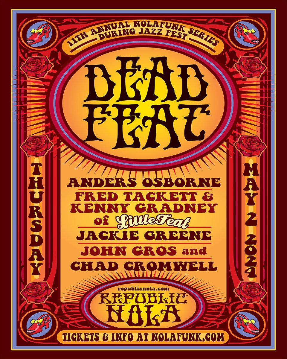 Fred Tackett and Kenny Gradney of Little Feat will be performing at Dead Feat: The Music of Grateful Dead, Little Feat, Anders Osborne and more on May 2nd in New Orleans. You can get your tickets at nolafunk.com!