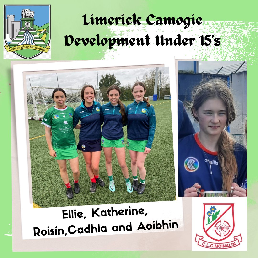 We are delighted to have 5 girls on this year's U15 @limerick_camogie_development panel . The girls pictured above after playing a challenge versus Clare this morning. Well done Ellie Fitzgerald, Katherine Leddy, Roisín McNamara, Cadhla Heffernan and Aoibhin Kitson 💚🤍💚🤍