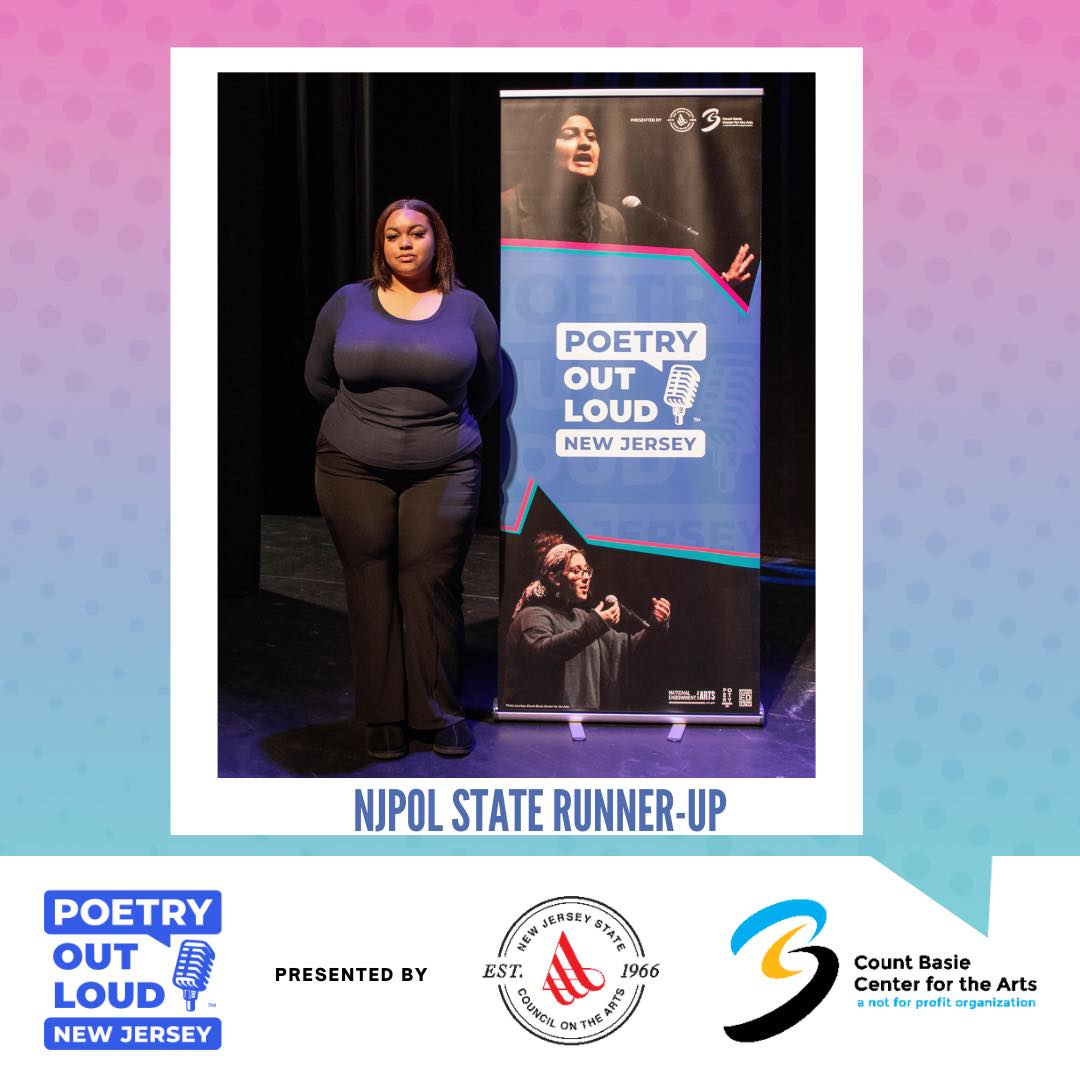 NJArtsCouncil's tweet photo. Last week at @basiecenter, Red Bank Regional High School student Lucas Wilson was named the @NJPoetryOutLoud State Champion. He will represent NJ at the National Finals. North Star Academy student Amya Martinez was named State Runner-Up. Congratulations, Lucas and Amya! #POL24 https://t.co/4cBdJyw2Mh
