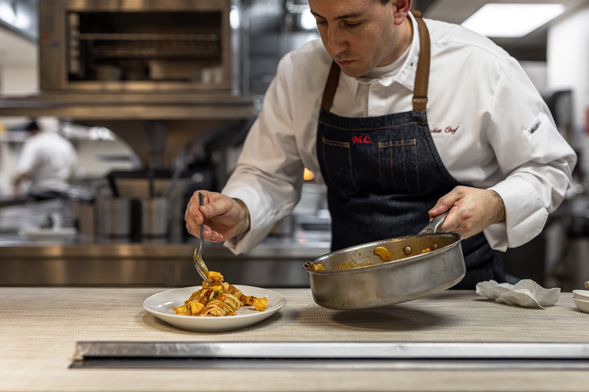 Behind the scenes with Chef @marco_calenzo, as he dances through the kitchen, turning simple ingredients into #pasta poetry. ​ #FSSurfside #LidoRestaurant