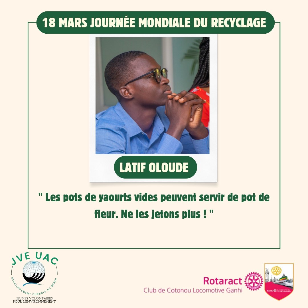 Journée mondiale du recyclage 🇧🇯
#ClubRotaractDeCotonouLocomotiveGanhi
#JVEBenin
#JVEUAC
#JournéeMondiale
#Recyclage_de_dechets
#environnement