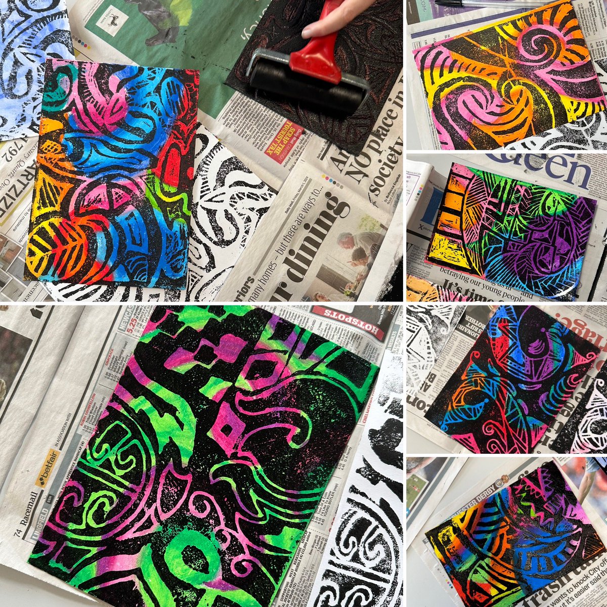 Some stunning Ta Moko inspired prints by Year 8 today @StanboroughS
