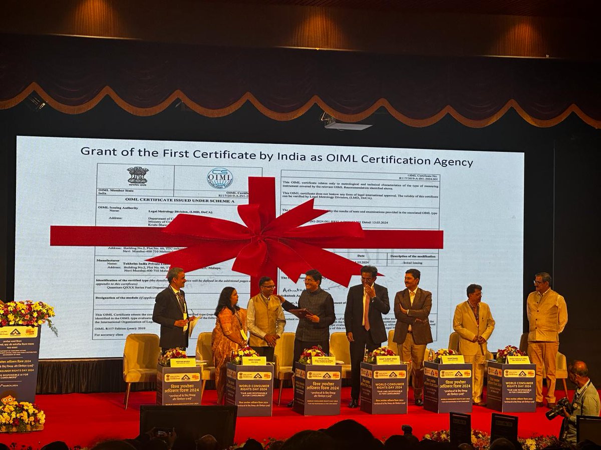 thelmindia's tweet photo. #Director #LegalMetrology #ConsumerAffairs #FirstCertificate #India #OIML #Certification #Agency https://t.co/p0gjhiVDRZ