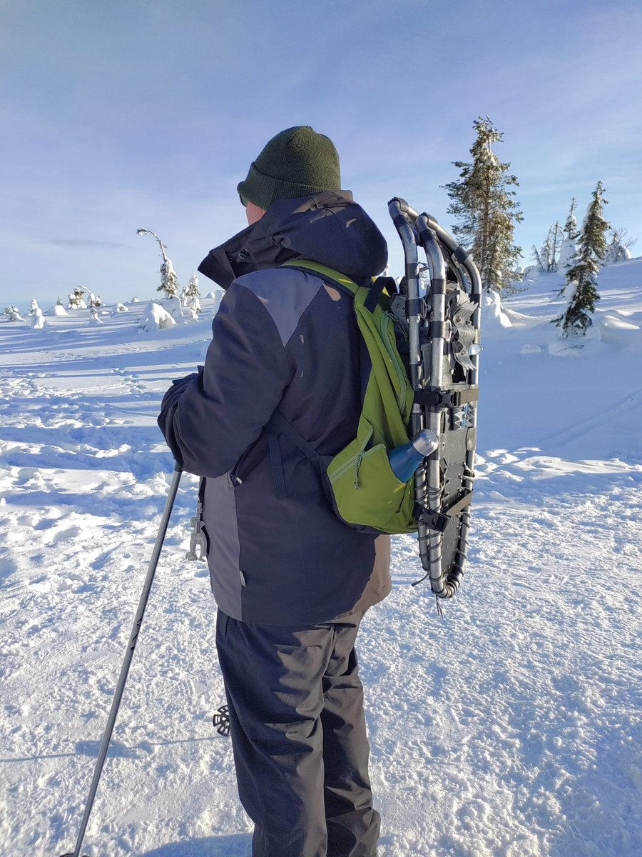 Hey <a href="/burtonsnowboard/">Burton Snowboards</a> your skateboard backpack straps work really well for snowshoes too!  #LoveSnow #Riisitunturi #Finland