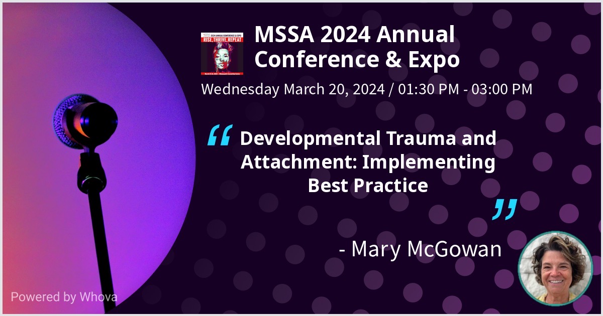Exciting News! Our very own Executive Director, Mary McGowan, will be sharing invaluable insights at her  talk titled "Developmental Trauma and Attachment: Implementing Best Practice". Get ready to gain profound knowledge and practical strategies! #mssaconference2024