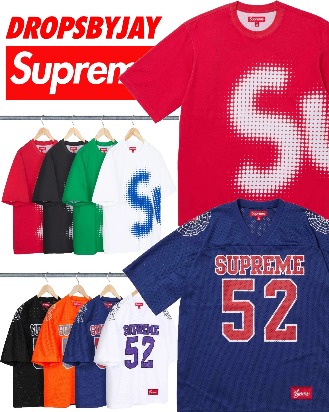 トップス Supreme Spiderweb Football Jersey M Supreme Spiderweb Orange Football Jersey | SS24KN63 ORANGE