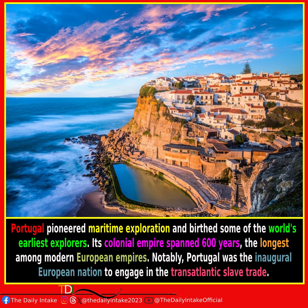 #Portugal: Trailblazers in maritime power, masters of the longest colonial empire, and pioneers in transatlantic trade. #PortugueseLegacy #MaritimeMastery #ColonialHistory #TheDailyIntake