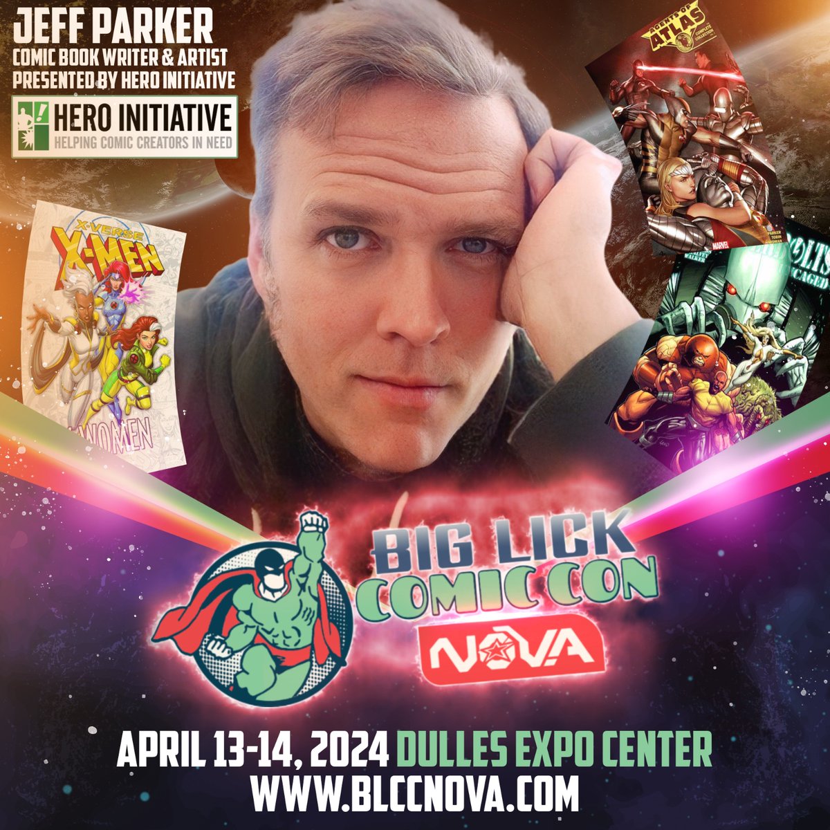 In just 26 days! Teen idol @jeffparker will be @biglickcomiccon NoVa with Hero Initiative April 13-14 in the Washington DC area! Get you there! Tix and info: blccnova.com