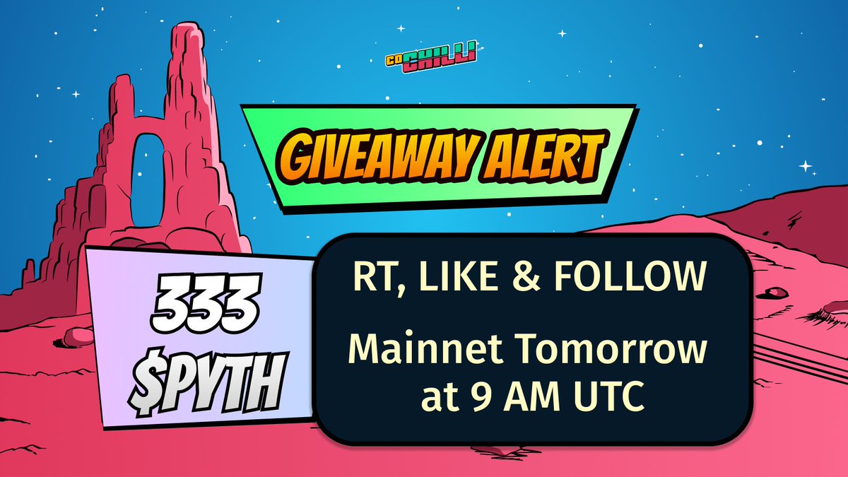 333 $PYTH GIVEAWAY!

Mainnet launch is dropping tomorrow at 9 AM UTC. For now, participate in the giveaway and enjoy:

3 X $111 $PYTH

🌶️ Follow
🌶️ RT &amp; Like
🌶️ Drop your wallet
Winners in 24hrs!