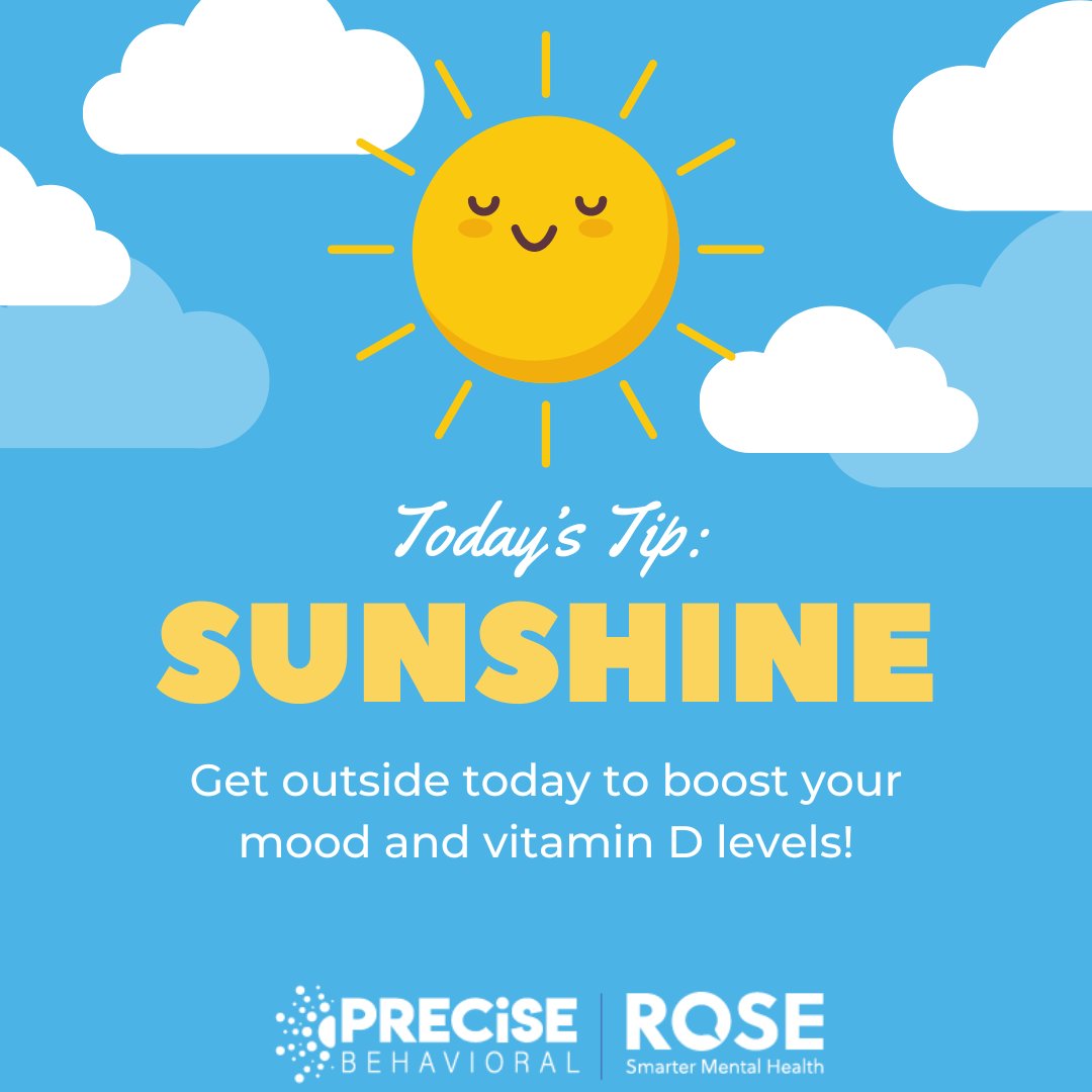 We are halfway through March, which means spring and better weather are right around the corner! Did you know that sun exposure boosts your vitamin D levels? Vitamin D helps to increase your serotonin levels, the hormones in your brain that boost your happiness. #mentalhealth