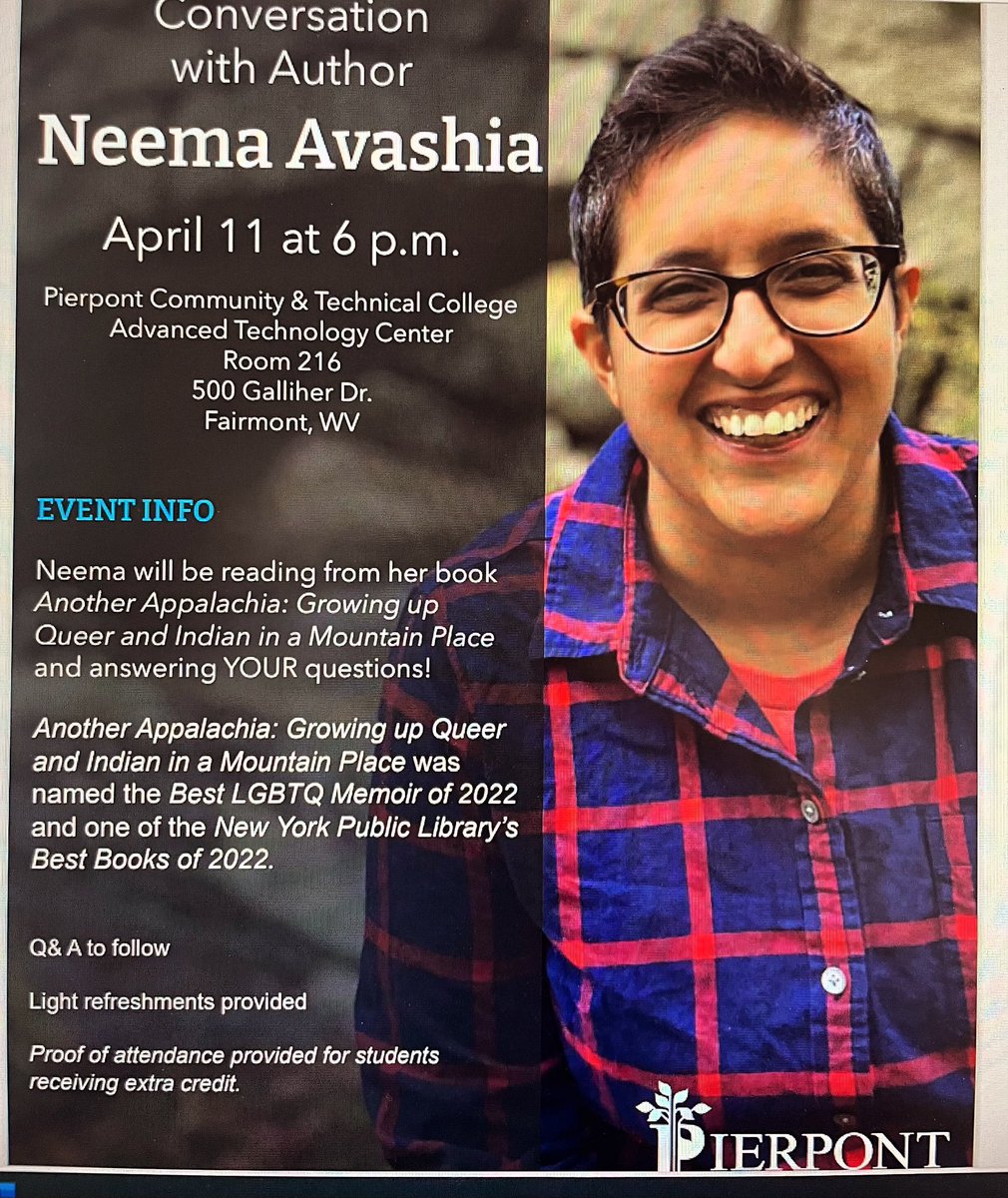 Please share widely with all your friends, students, and colleagues. We’d love to get a big crowd for Neema (and for our first time bringing a writer to the Pierpont campus)!