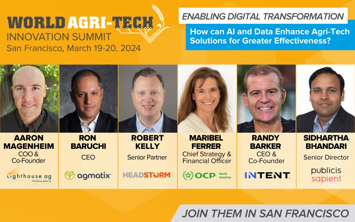 Farmer_Trials's tweet photo. Our team is exhibiting at #WorldAgritech this week, and INTENT CEO @Randall will be speaking on a panel discussion with these industry leaders.

Let us know if you would like to schedule a meeting with Randy and the team in San Francisco.
https://t.co/kobZFNHImX

#Agtwitter https://t.co/5SRJKyDF5t