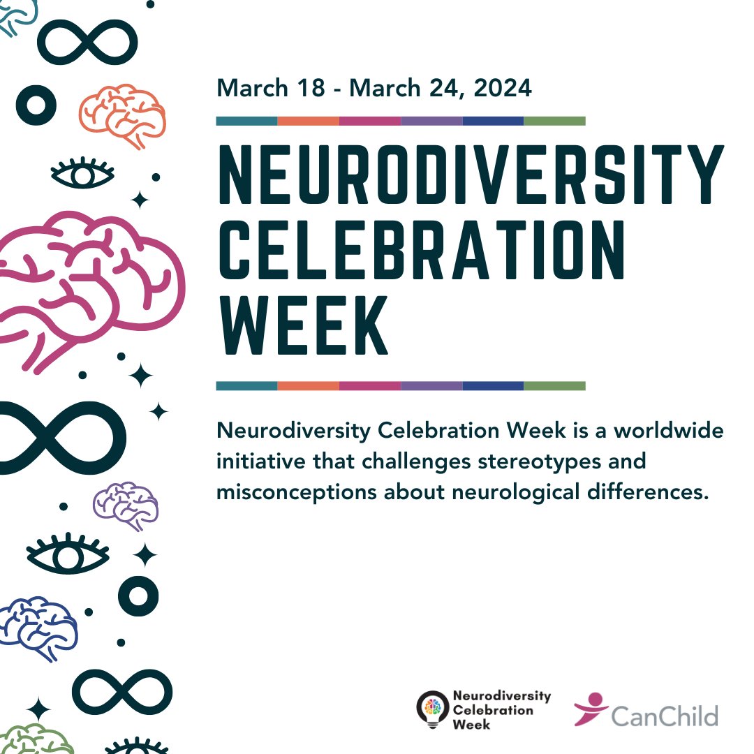 Join us in celebrating Neurodiversity Celebration Week! 🌈 Stay connected with CanChild on X to learn how our research and initiatives create a more inclusive world for neurodivergent individuals. #NeurodiversityCelebrationWeek #ThisIsND #canchild #ResearchMatters