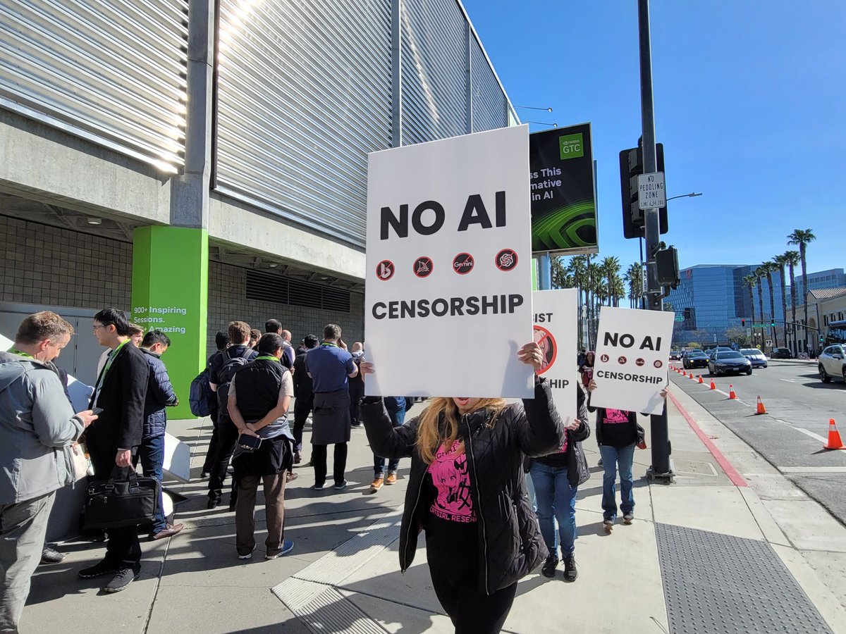 gjack's tweet image. #GTC2024. 
Jensen Huang keynote at 1pm, but lined up since 10am. The first conference long keynote waiting line I've seen since the pandemic.  #NVIDIA GTC is Apple WWDC and Google I/O in the AI era