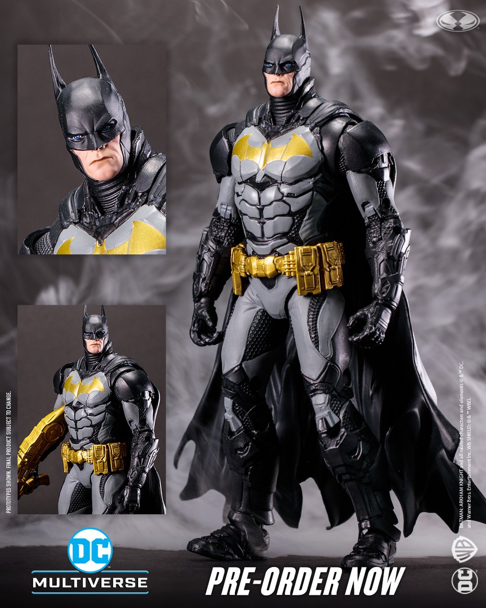 Batman™ in his Prestige Suit from Arkham Knight™ is available for pre-order NOW at select retailers!
➡️ bit.ly/BatmanPrestige…

7' scale figure includes Batarang, grapple launcher, sonic remote, collectible art card and base.

#McFarlaneToys #DCMultiverse #Batman #ArkhamKnight