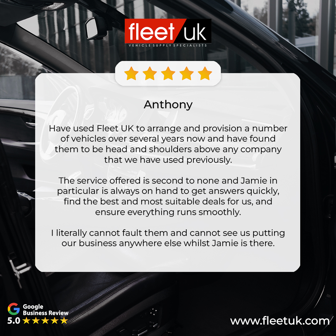 Another ⭐️⭐️⭐️⭐️⭐️ Google Review!

'Head and shoulders above any company that we have used previously'

Make Fleet UK your first port of call for car leasing, as so many others have!

#CustomerReview #Review #CarLeasing #ContractHire #FleetUK #VehicleLeasing #VanLeasing