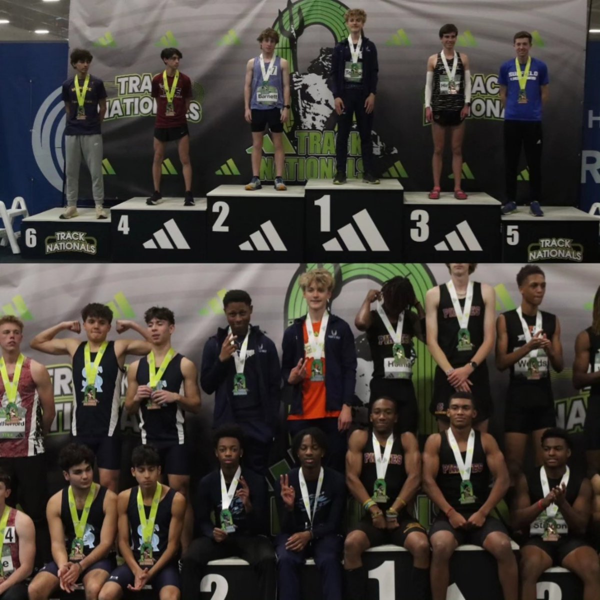 Congratulations to Caleb Tenney for placing 1st in the 2 Mile Run and 1600m SMR (Justin T, Trenton B, Carson M, Caleb T) team for placing 2nd at the Adidas Indoor Nationals in VA Beach @miaaathletics @sunvarsity @WashPostHS @laurelleader @Pallotti_HS @PallottiTrack #TheSVPway