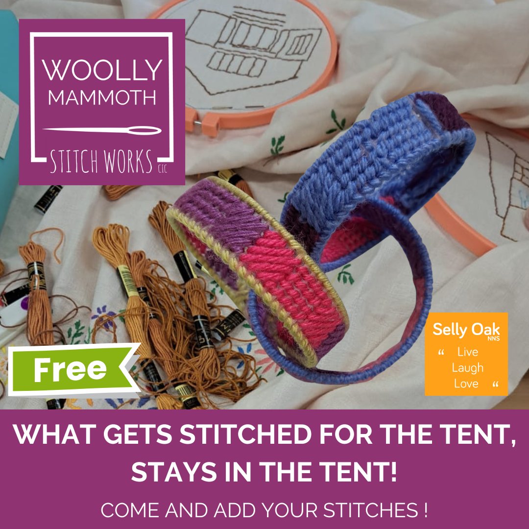 5 DAYS TO GO until #CraftingConnections24 <a href="/stirchleybaths/">Stirchley Baths</a>  We'd love you to stitch a few or many stitches for our tent gallery. Find us in the Main Hall for the whole event 12-4pm. All ages. More details woollymammothstitch.works/crafting-conne… #stirchley Event funded by <a href="/SellyOakNNS/">Selly Oak Constituency N’hood Network Scheme (NNS)</a>  🪡🪡🪡❤️