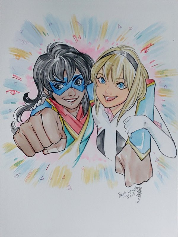 Ms Marvel & Spider-Gwen by Peach Momoko