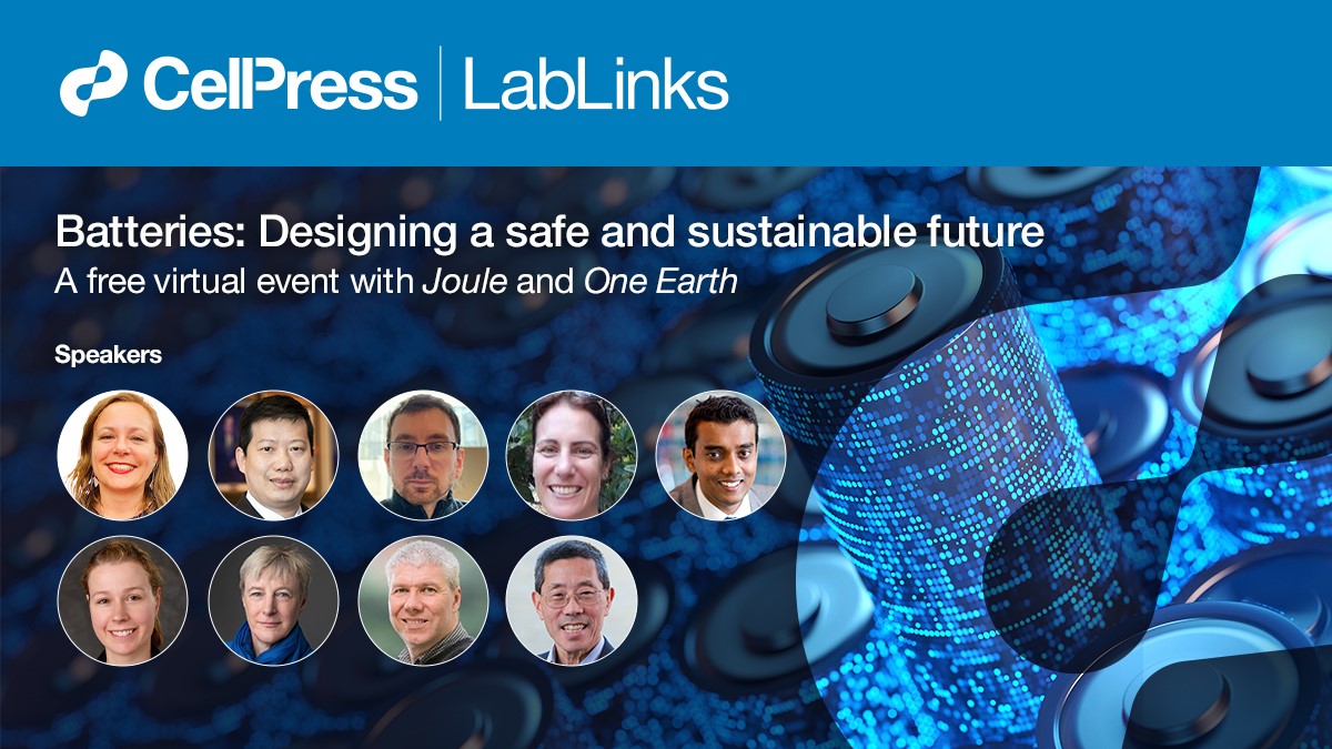 CellPressNews's tweet photo. Missed our virtual #LabLinks event on sustainable battery technologies?
Watch the recording here: https://t.co/4mQnf8K7r9
@OneEarth_CP @Joule_CP #ACSSpring2024 https://t.co/SitJYVXlPx